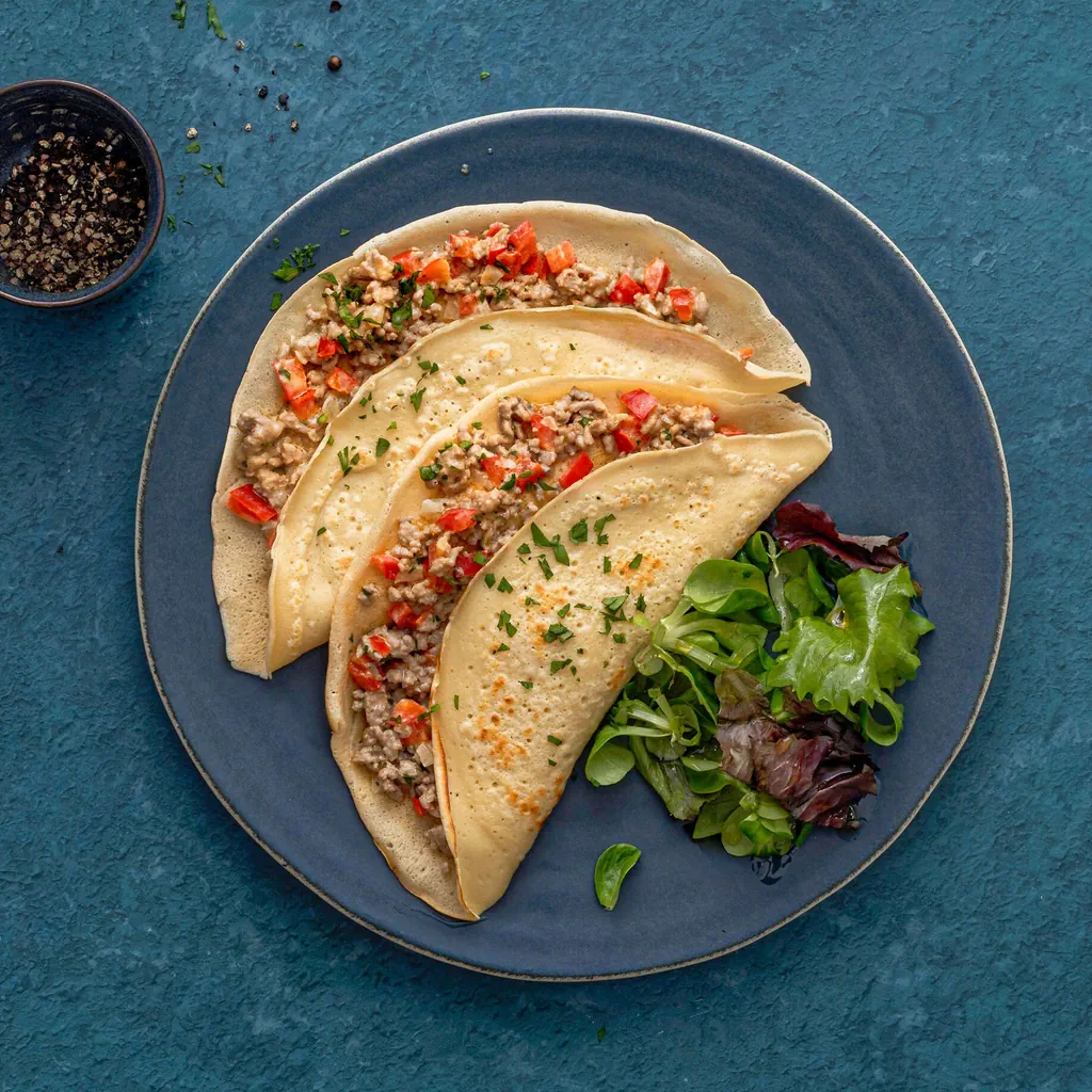 Crêpes à la viande hachée
