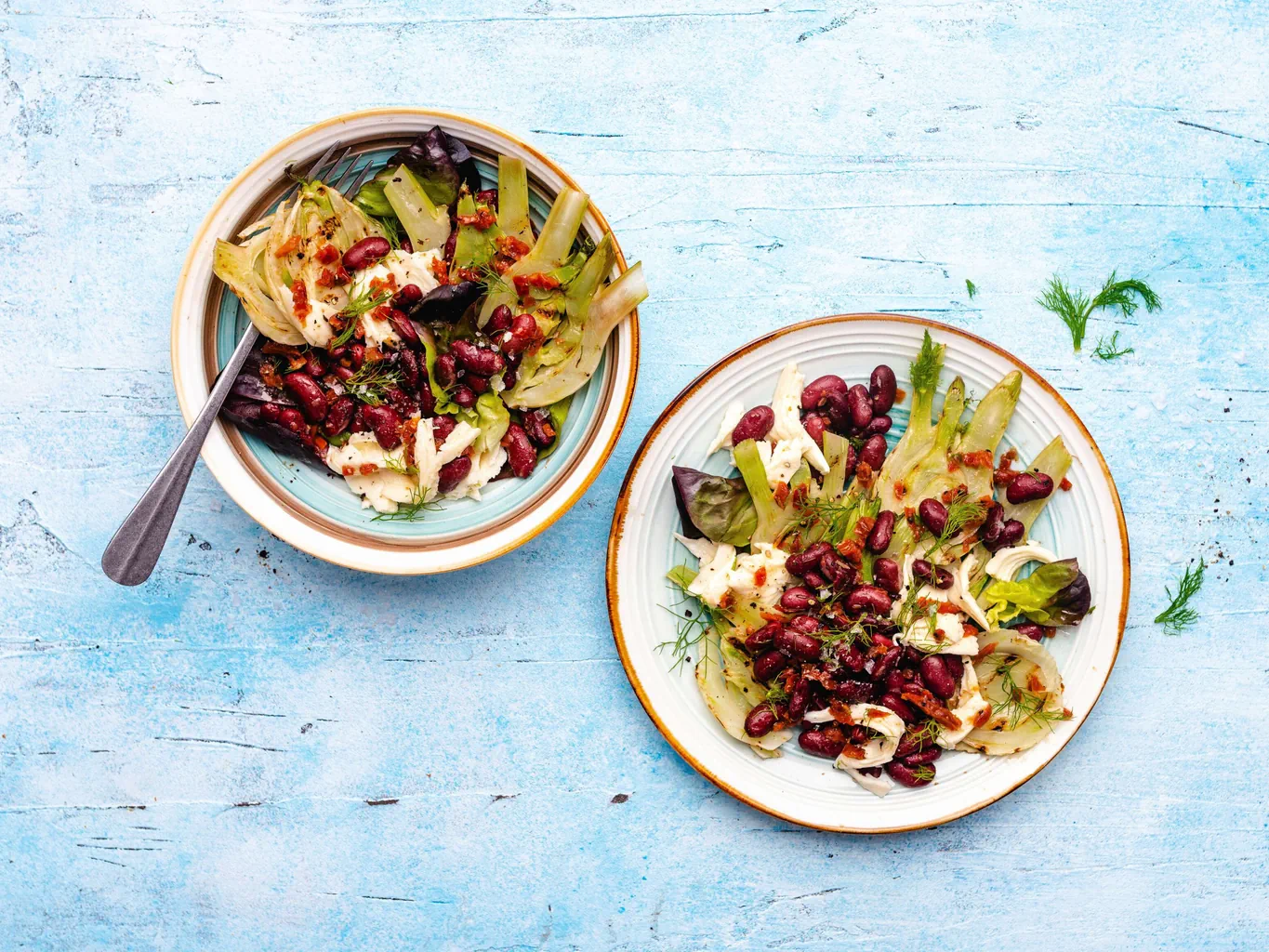 Insalata di finocchi grigliati con fagioli