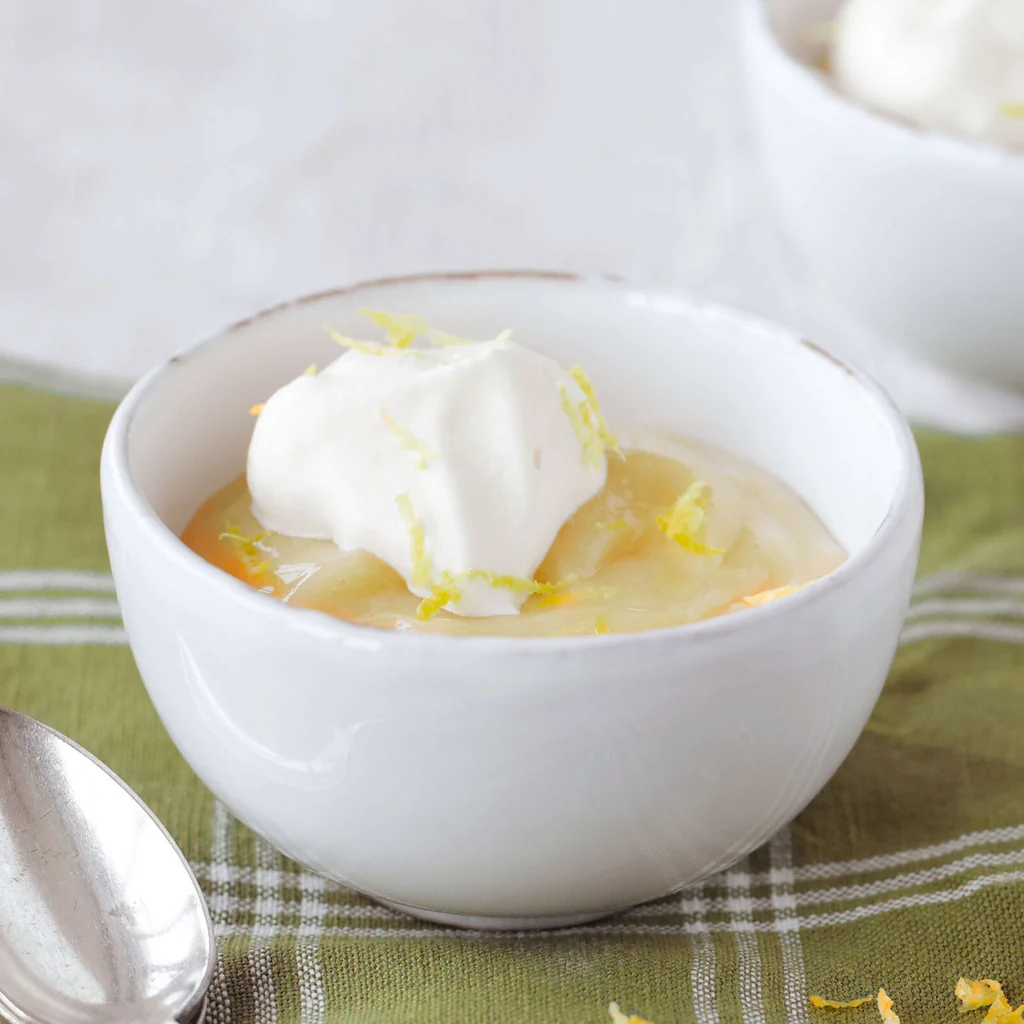 Crème au jus de pomme et citron