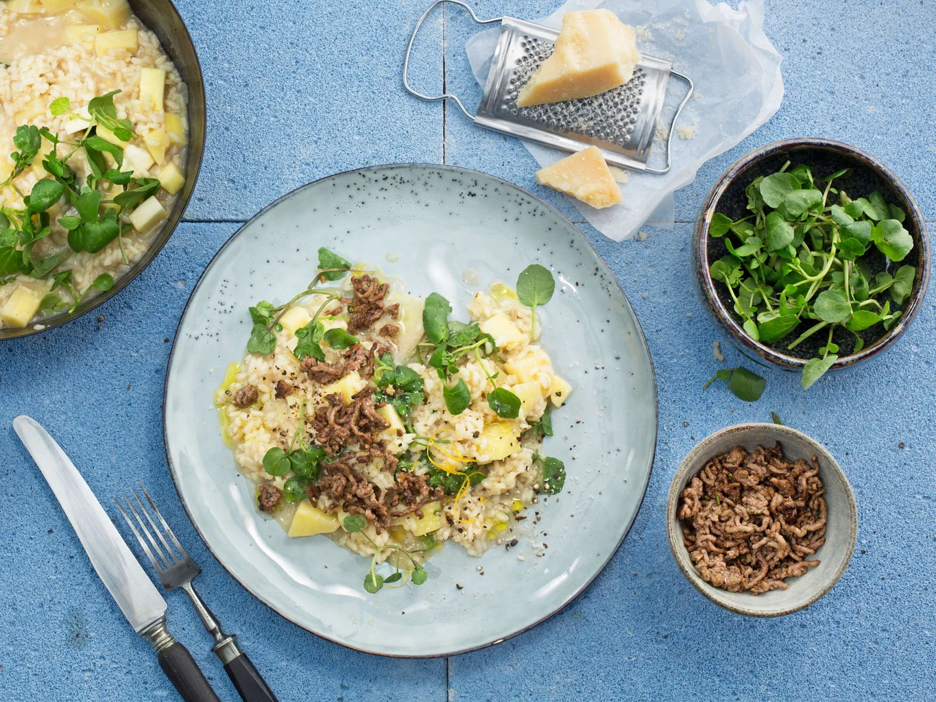 Risotto aux panais avec viande hachée