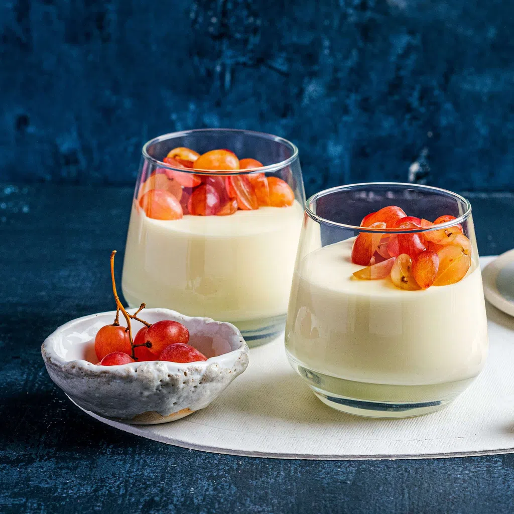Weinmousse mit Trauben