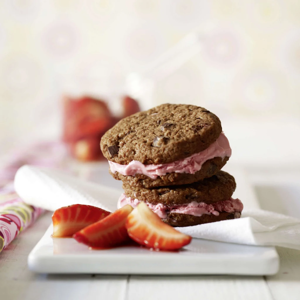 Sandwichs glacés aux fraises