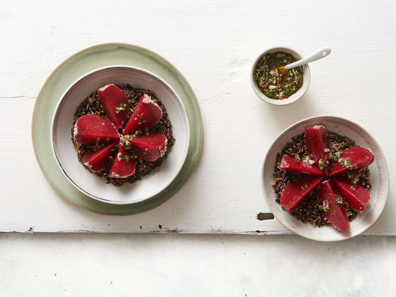 Randen mit Honig-Chimichurri