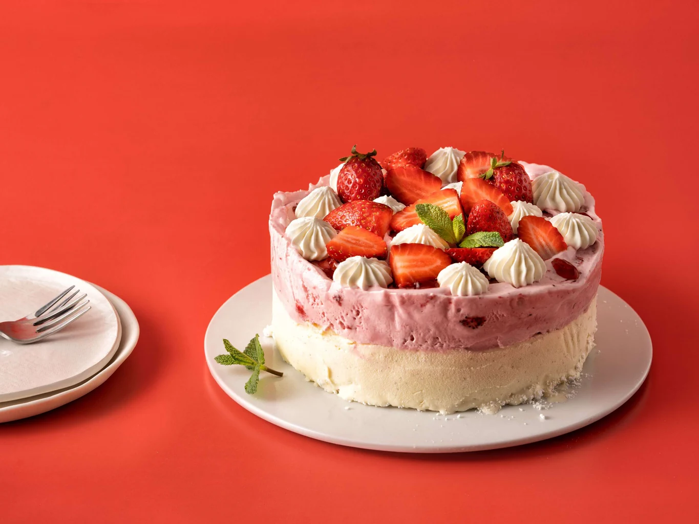 Vacherin glacé à la fraise