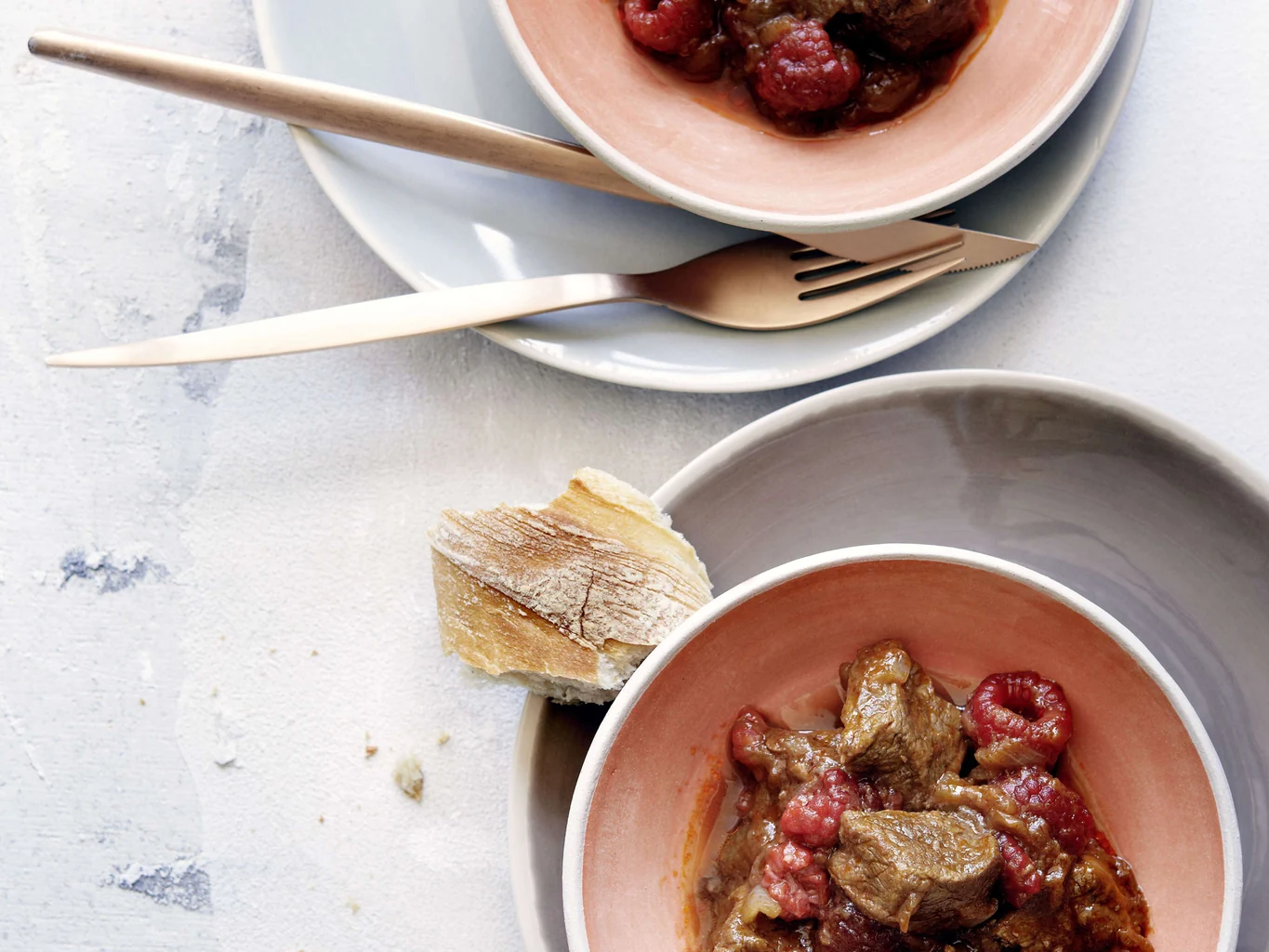 Rindsragout mit Himbeeren