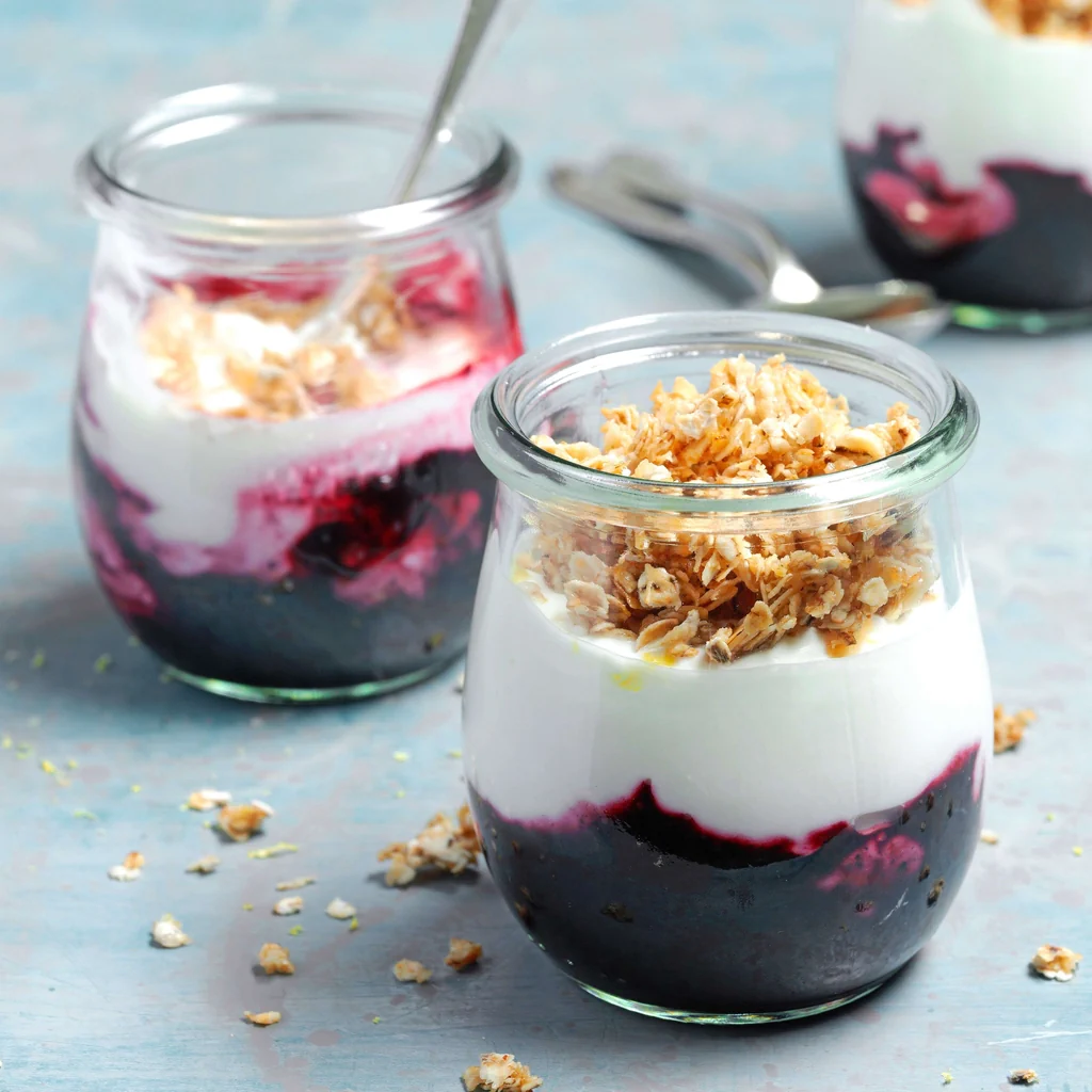 Heidelbeermüesli im Glas