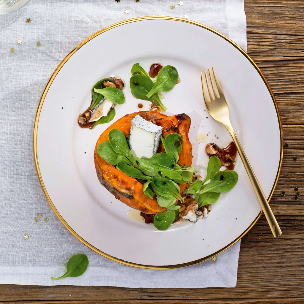 Kürbis mit Ziegenkäse