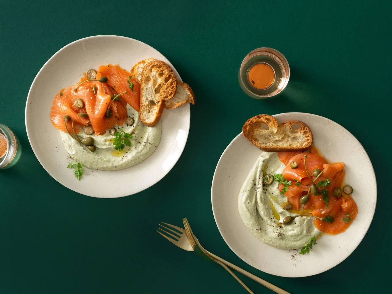 Crème de haricots et saumon