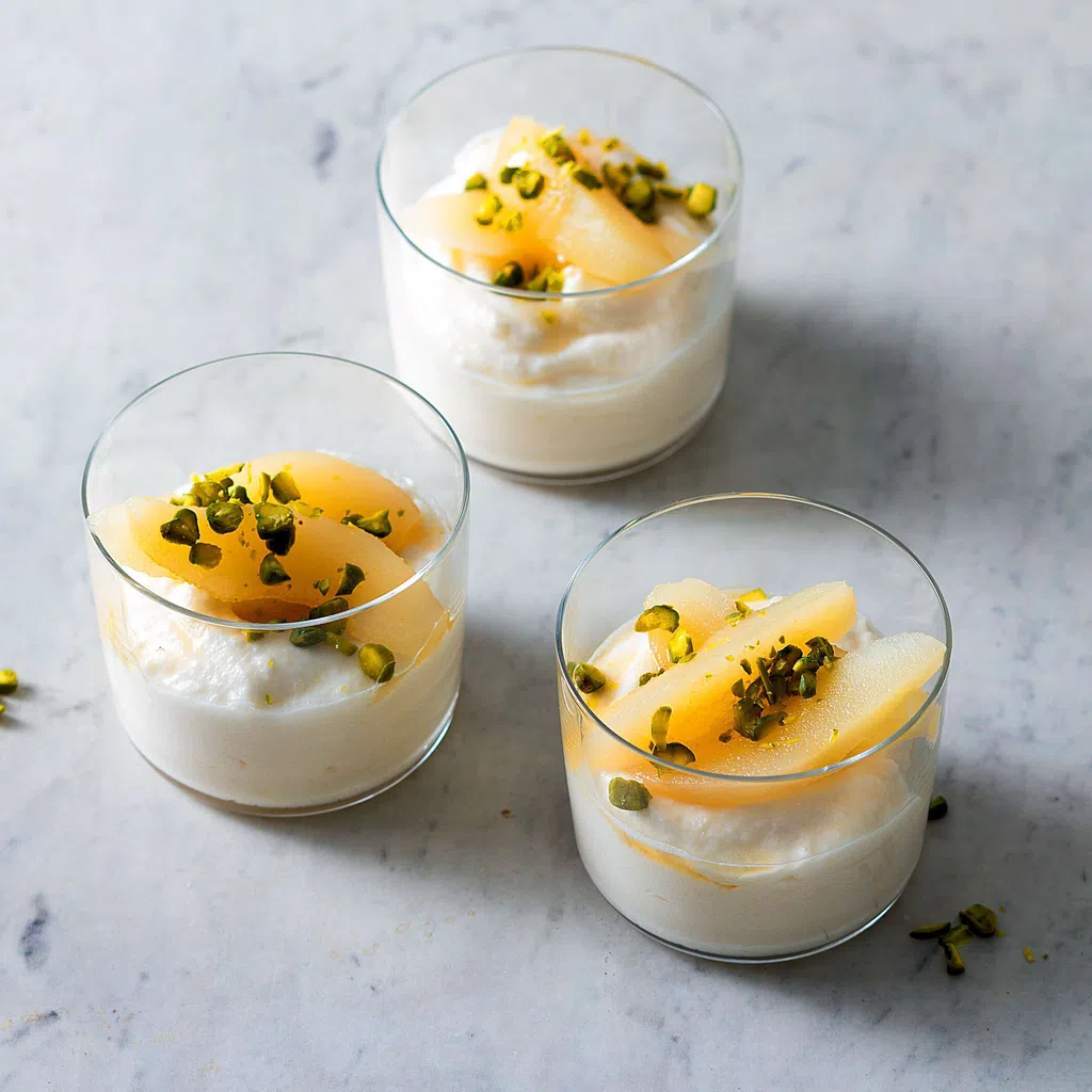 Mousse aux poires avec compote