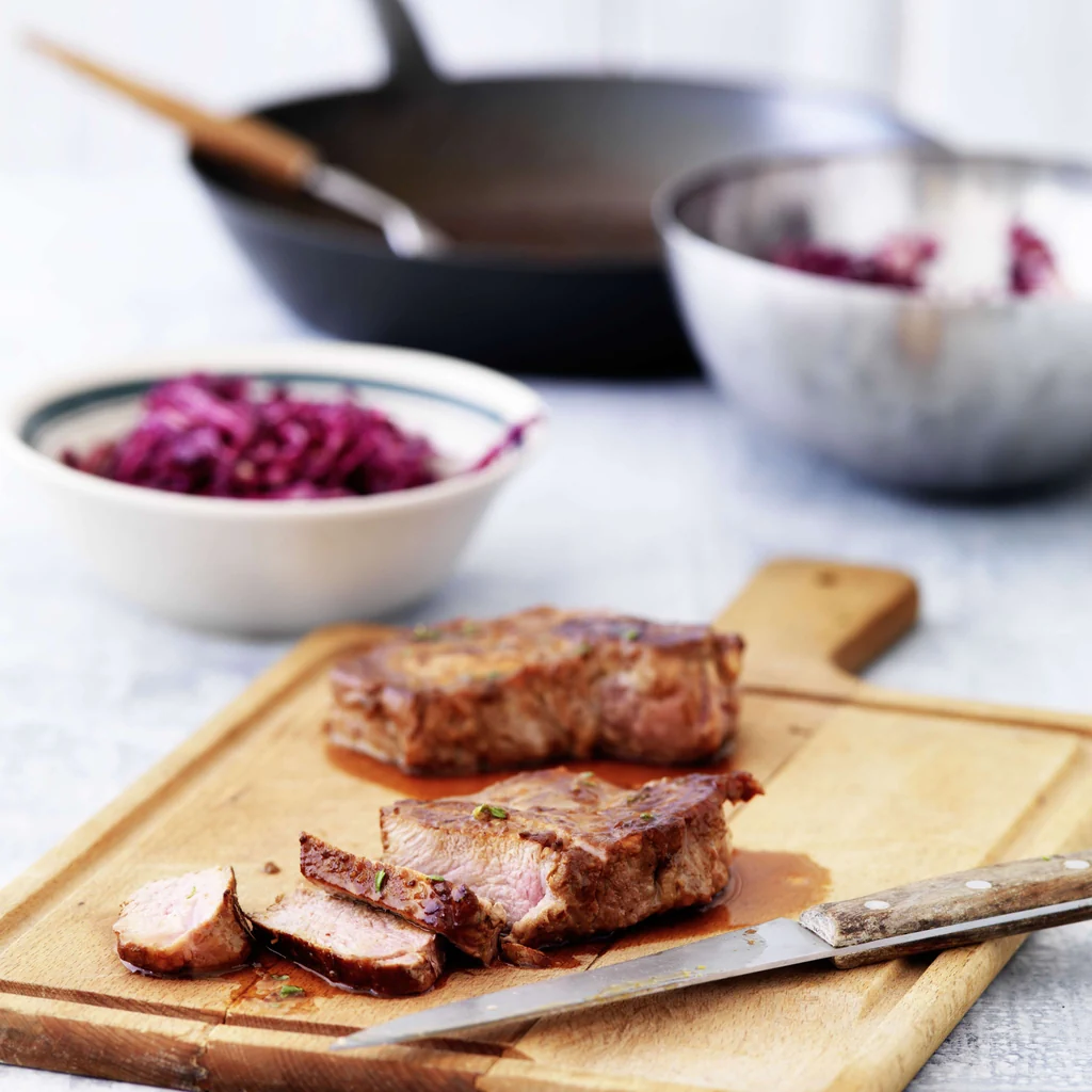 Tagliata de porc avec marinade au jus de pomme