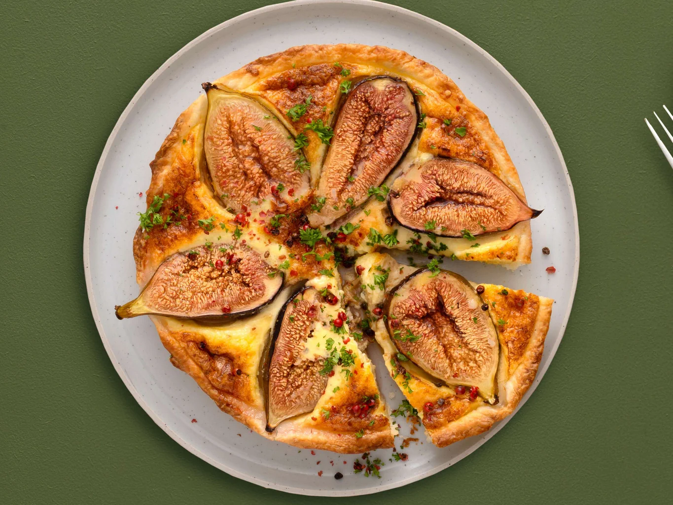Quiche con formaggio e fichi