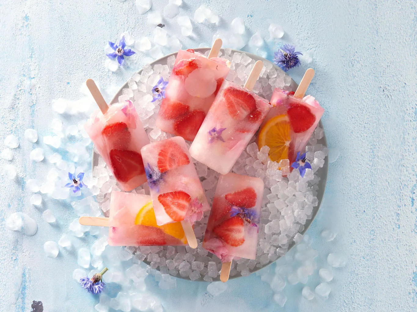 Popsicles mit Blüten