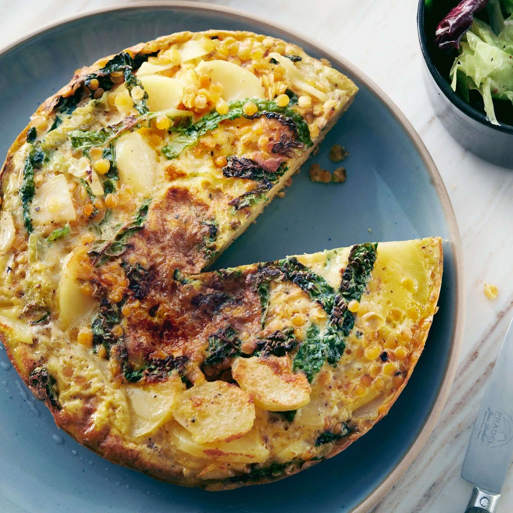 Linsen-Tortilla mit Wirz