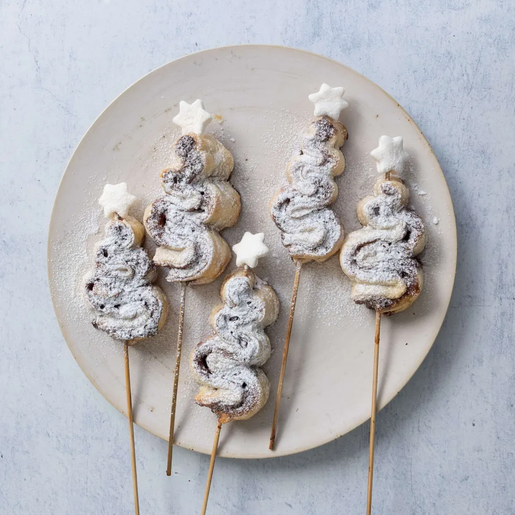 Sapins sucrés en pâte feuilletée