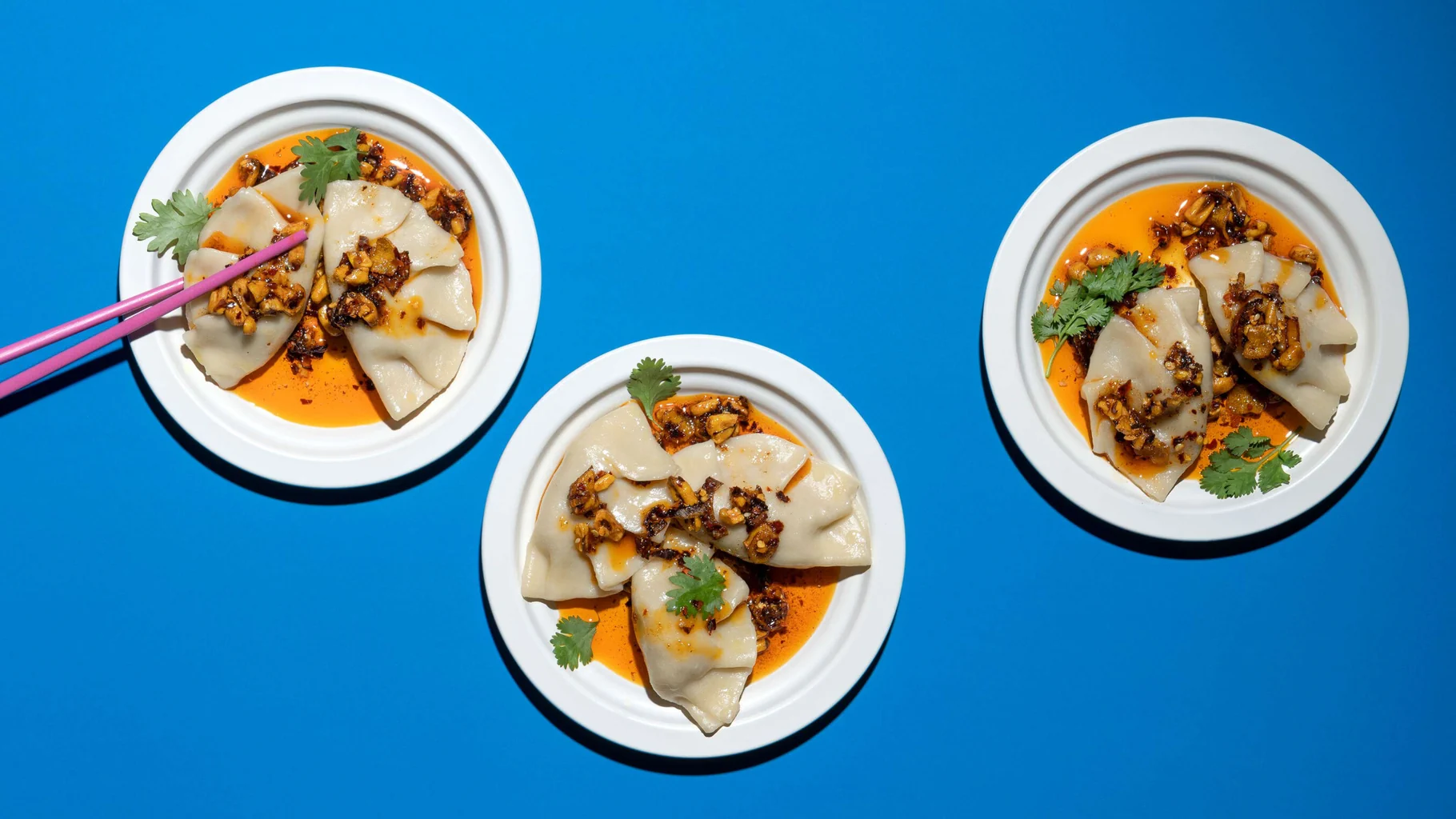 Wonton di carne macinata e chili crunch