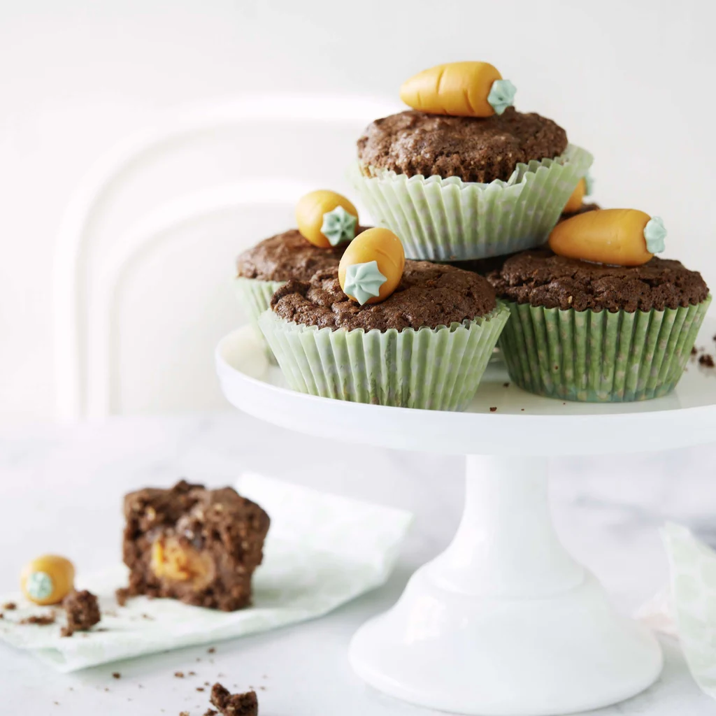 Muffins au chocolat avec abricot et carotte
