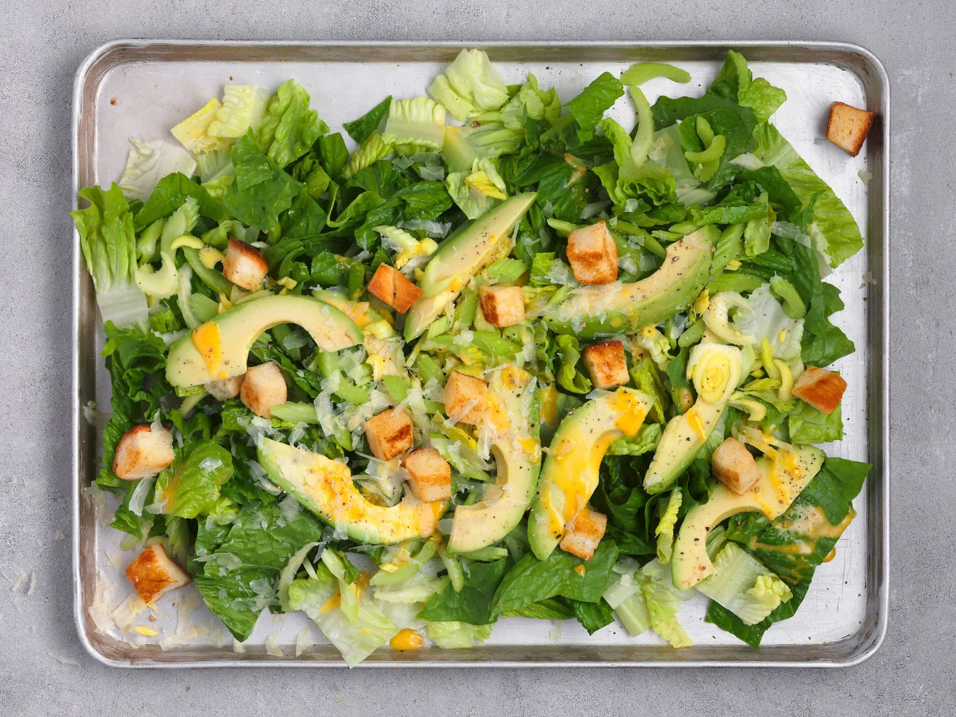 Salade de laitue avec croûtons