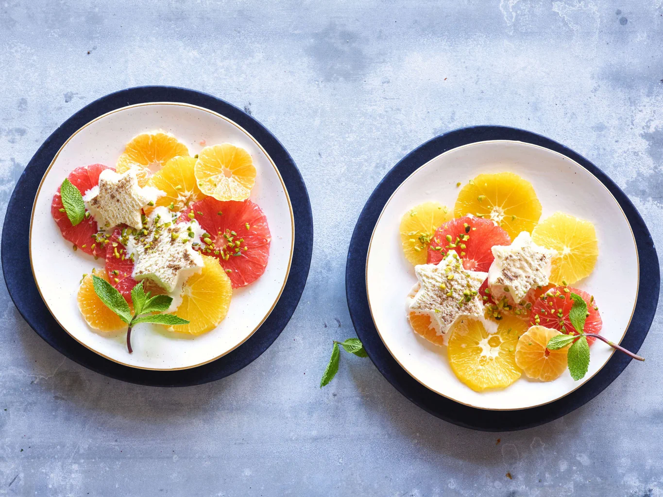 Zitrusfrüchtesalat mit Glacesternen