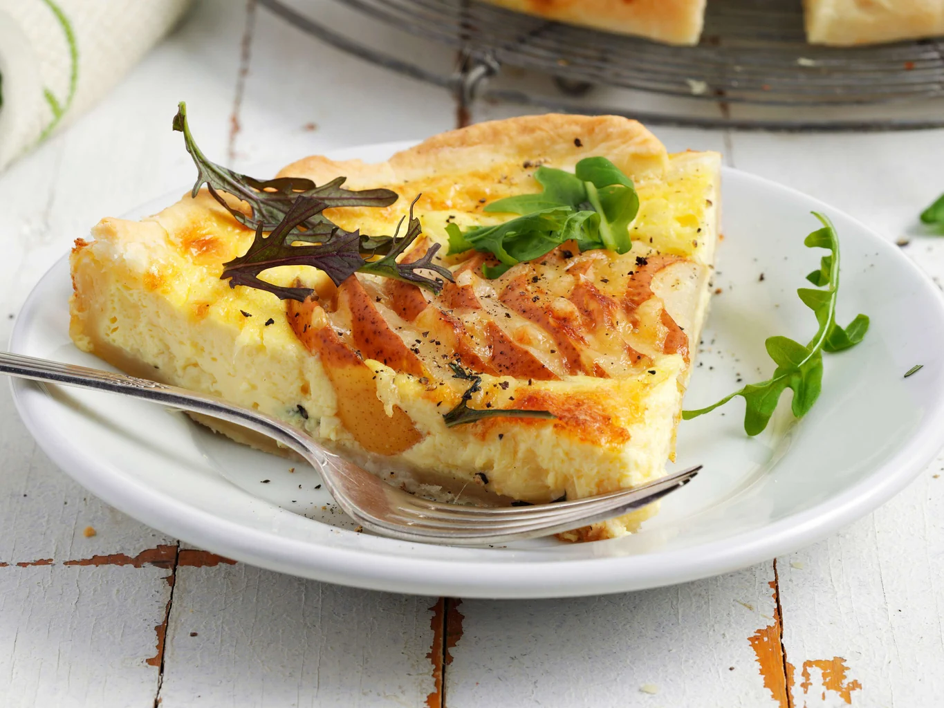 Quiche au fromage et aux poires