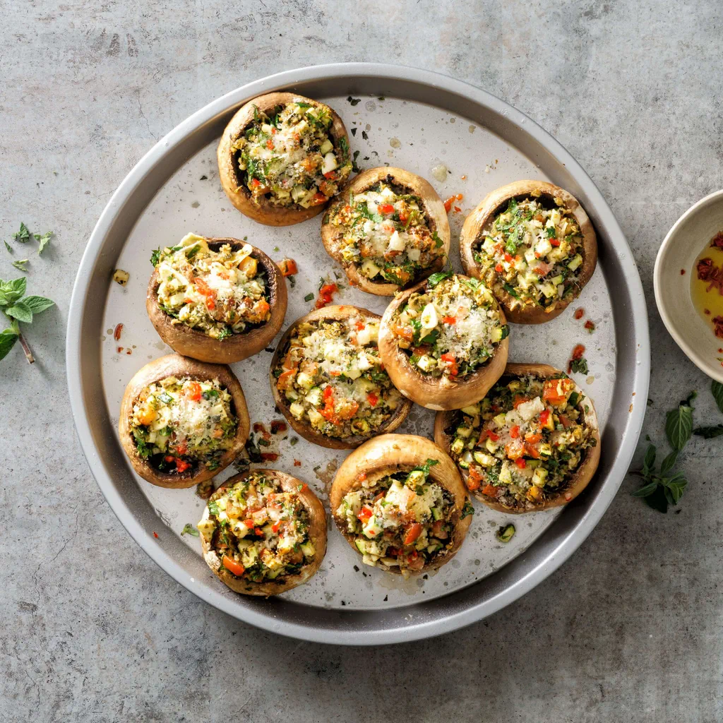 Gefüllte Riesenchampignons