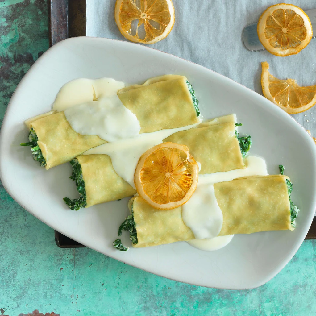 Cannelloni mit Bärlauchfüllung in Zitronenrahm