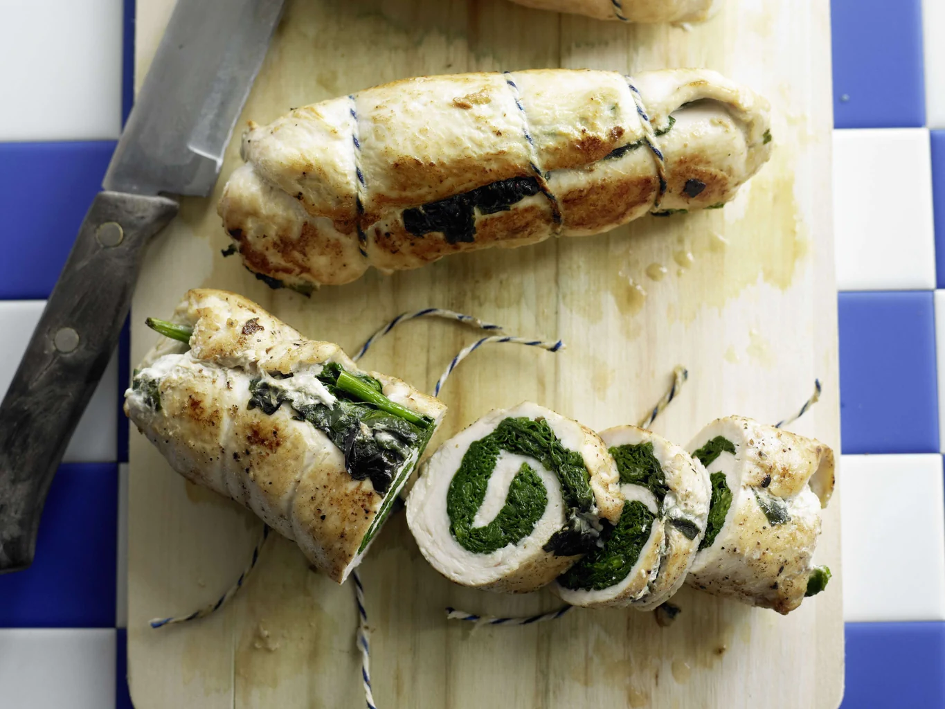 Pouletbrust-Spinat-Roulade