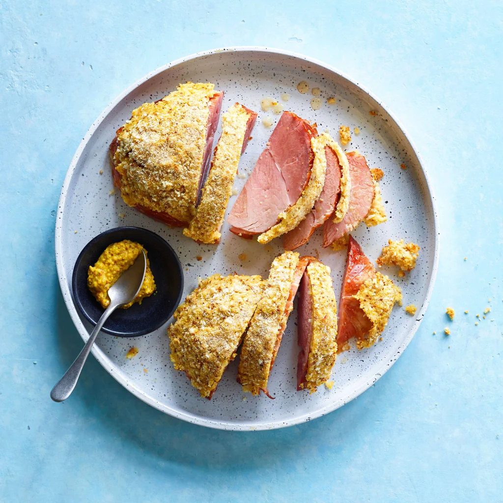 Jambon roulé avec croûte à la moutarde