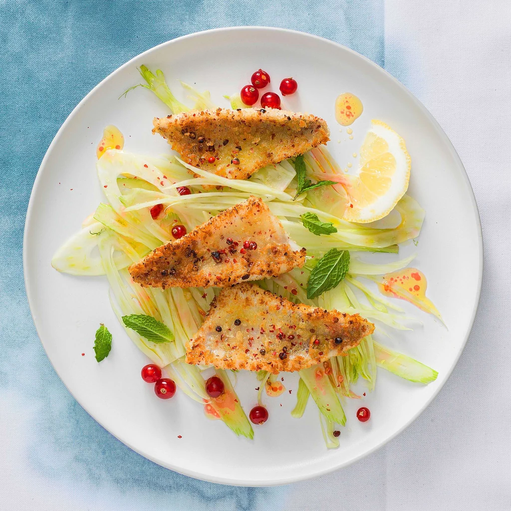 Fenchel mit Johannisbeeren und Knusper-Egli