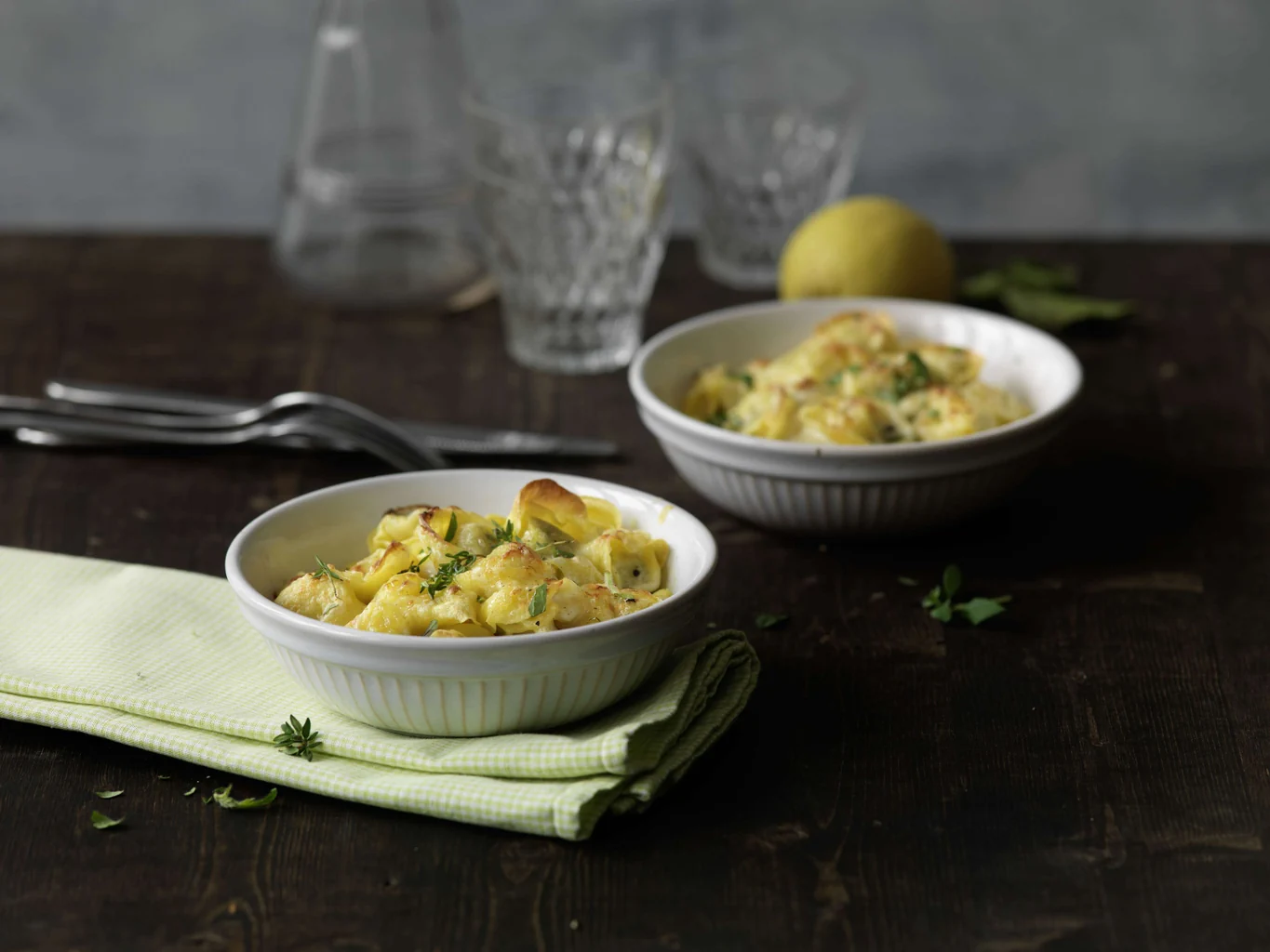 Überbackene Ricotta-Spinat-Tortelli