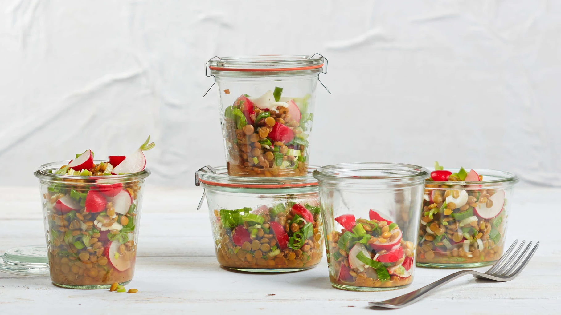 Linsensalat mit Gemüse