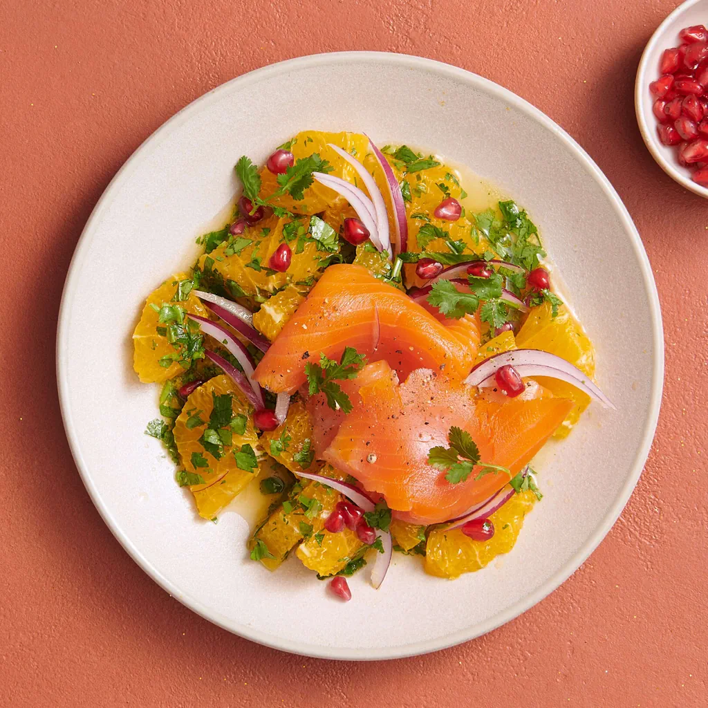 Rauchlachs mit Orangen