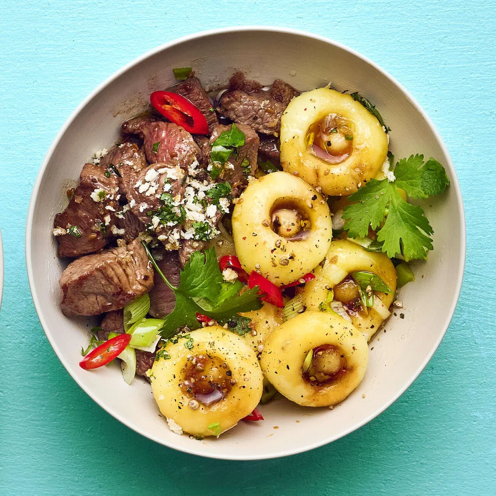 Kartoffel-Rindfleisch-Bowl