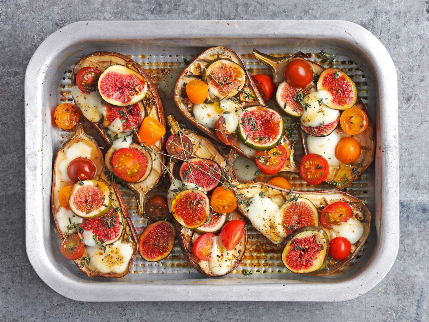 Aubergines et figues gratinées