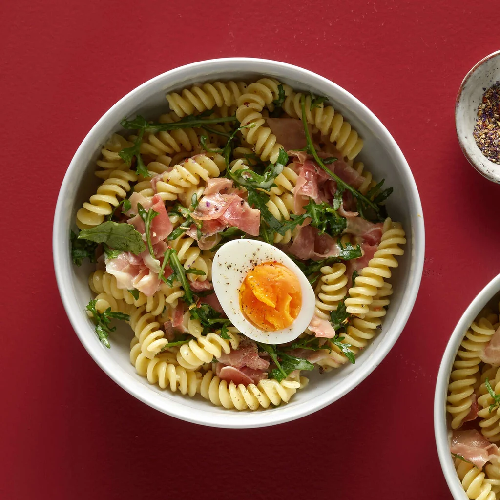 Fusilli alla panna con prosciutto crudo
