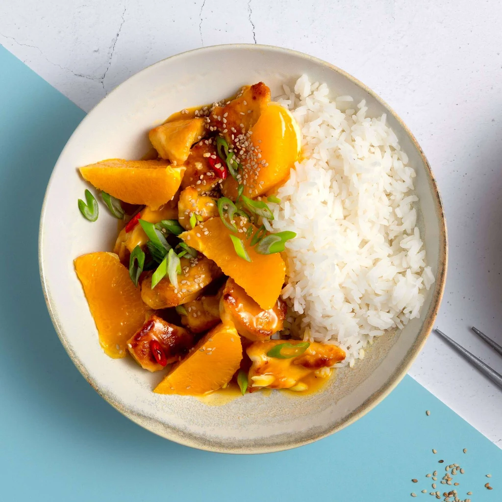 Poulet mit Orangen und Sesam
