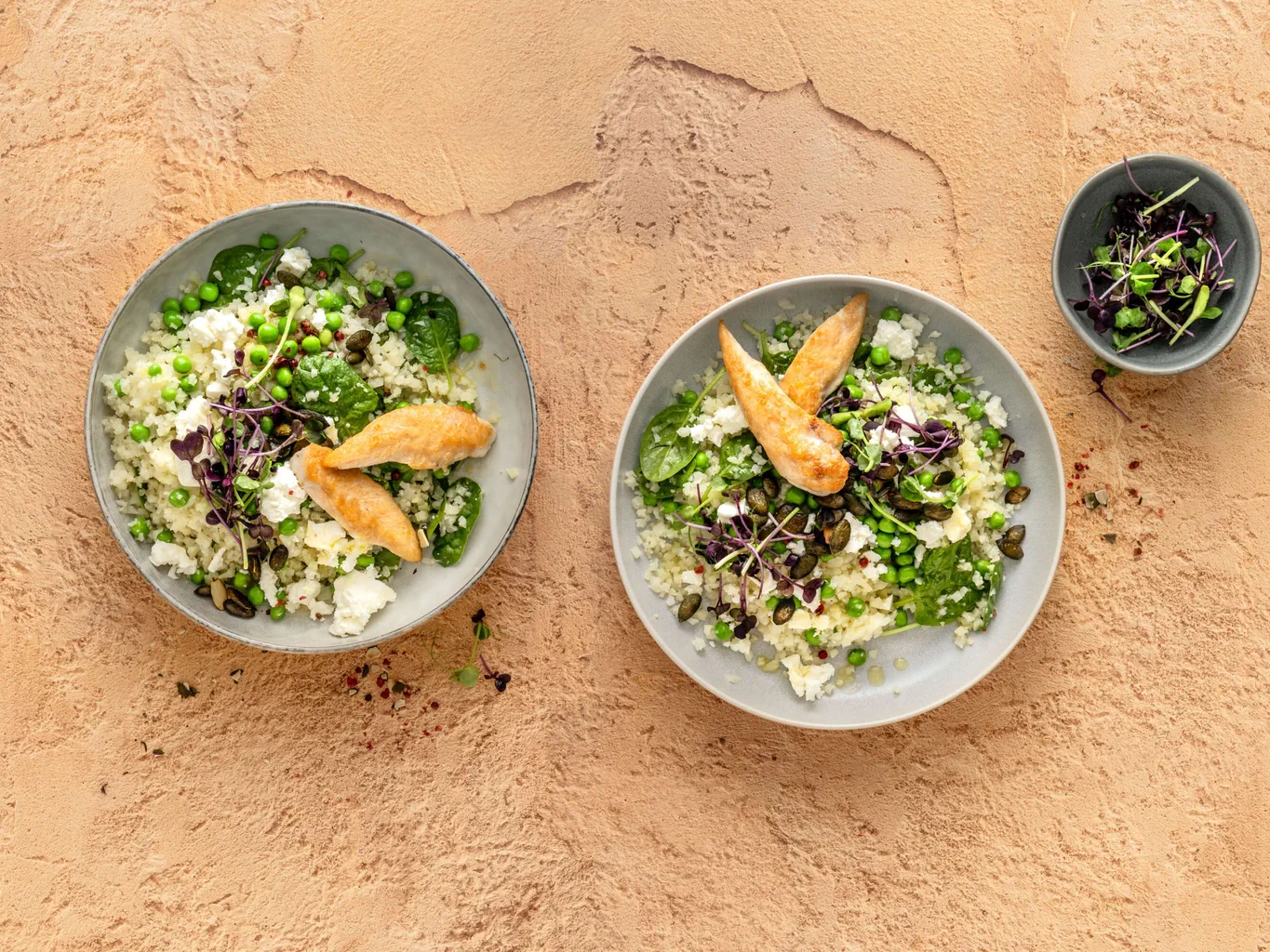 Salade de chou-fleur chaude au poulet