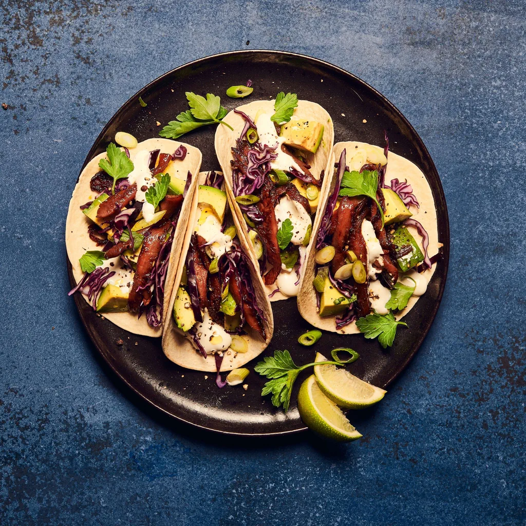 Pulled-Pilz-Tortillas