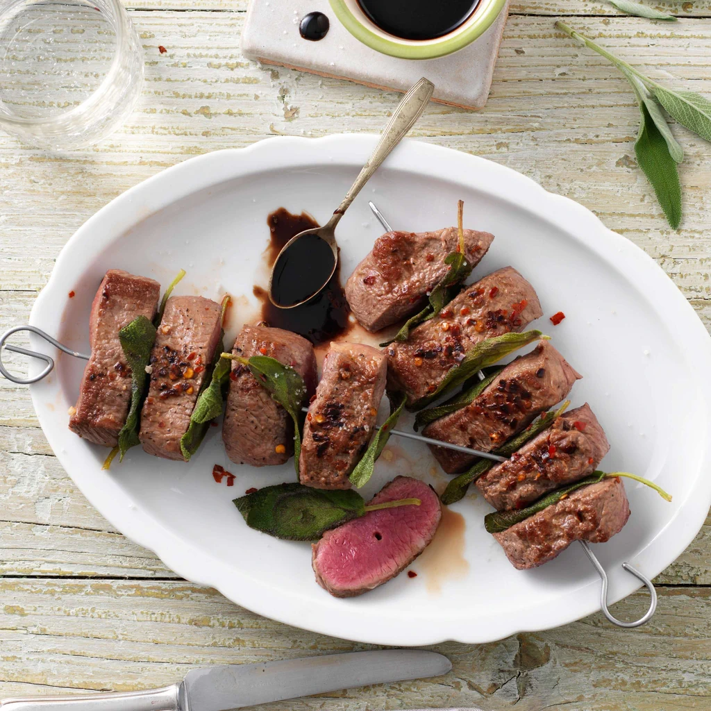 Pikante Lammspiesse mit Balsamicosauce