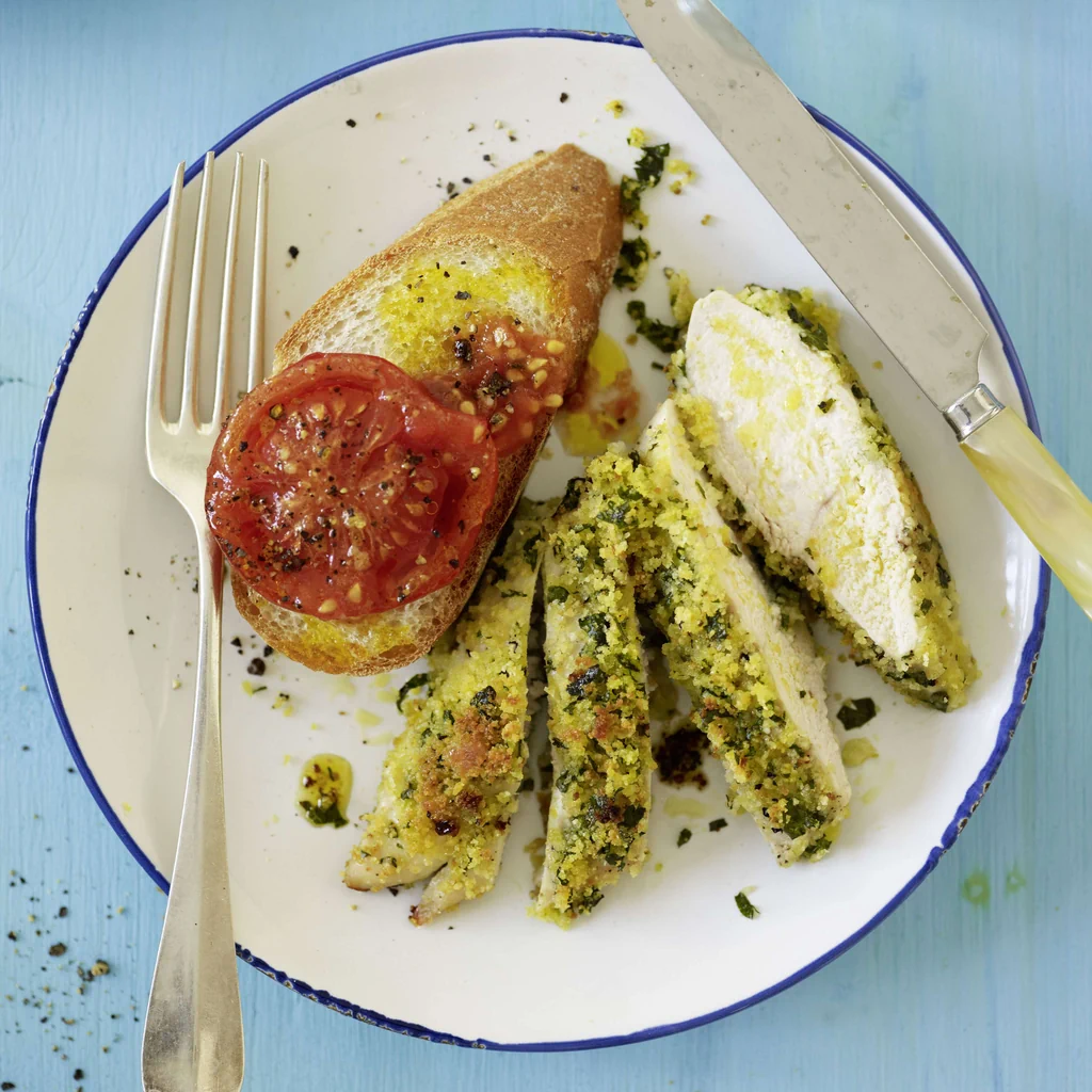 Knusperpoulet mit Tomaten