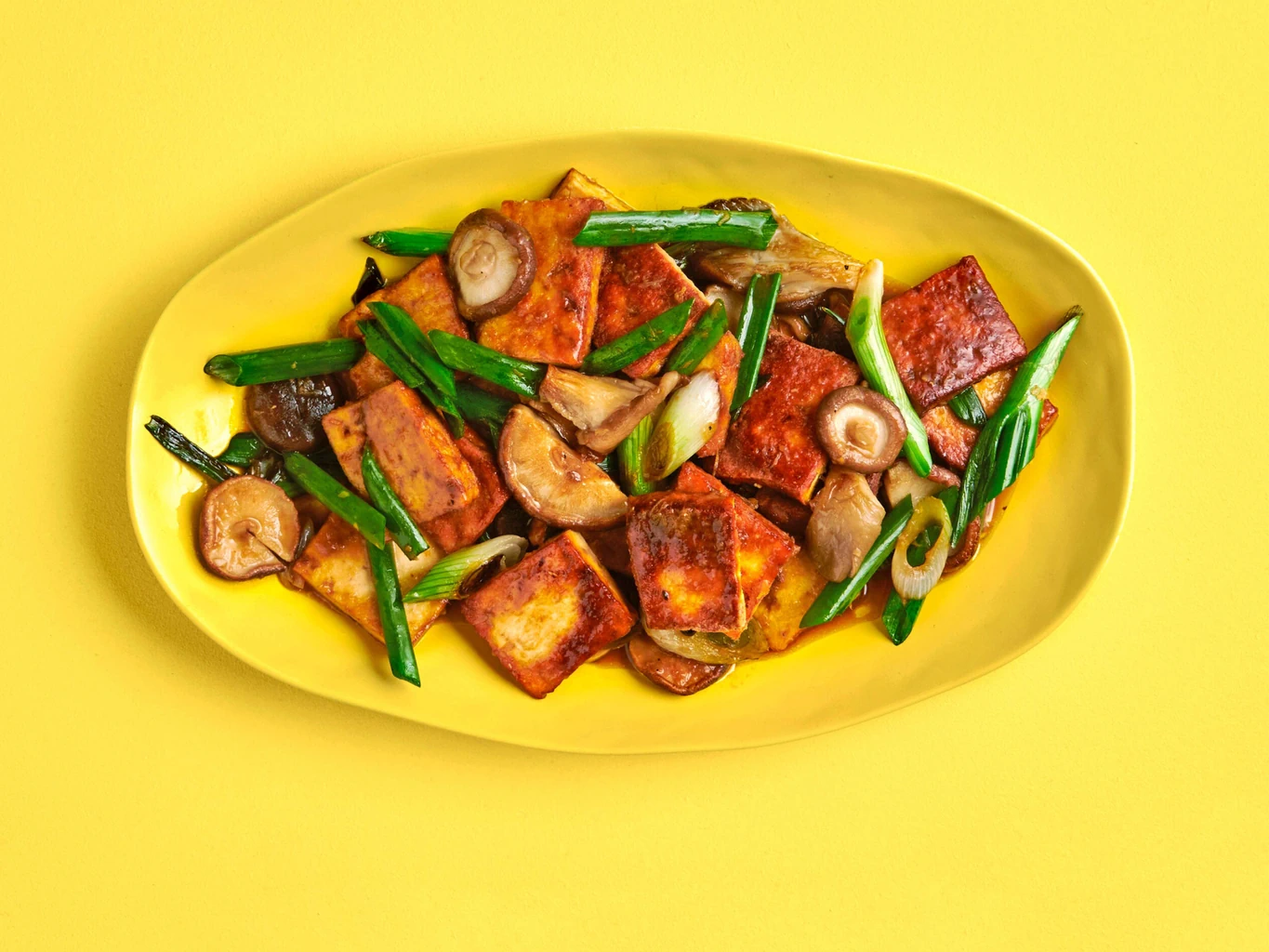 Knuspertofu mit Pilzen