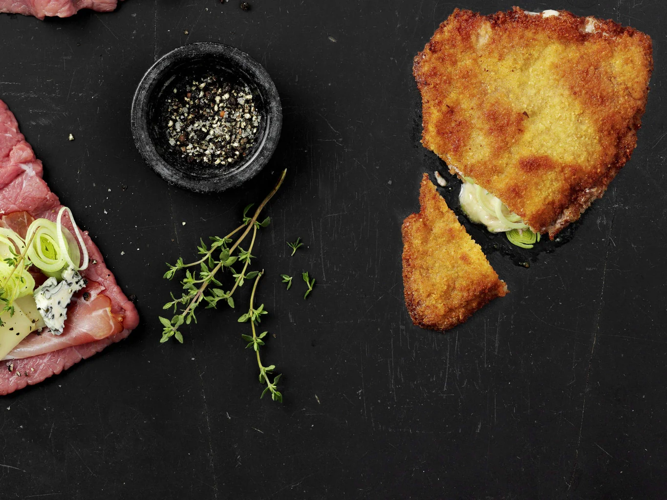 Cordon bleu con prosciutto e porri