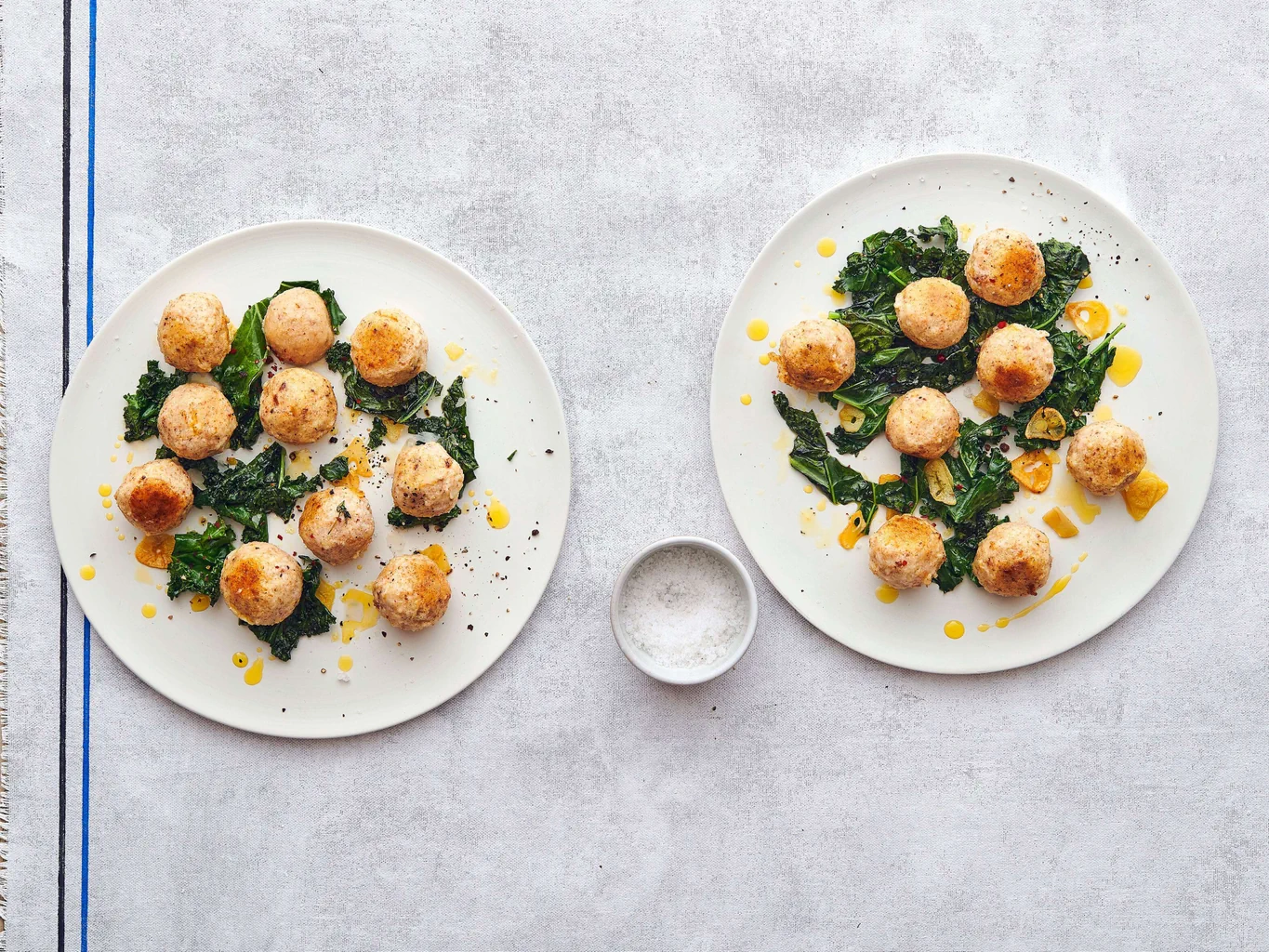 Gnudi complets sur chou kale 