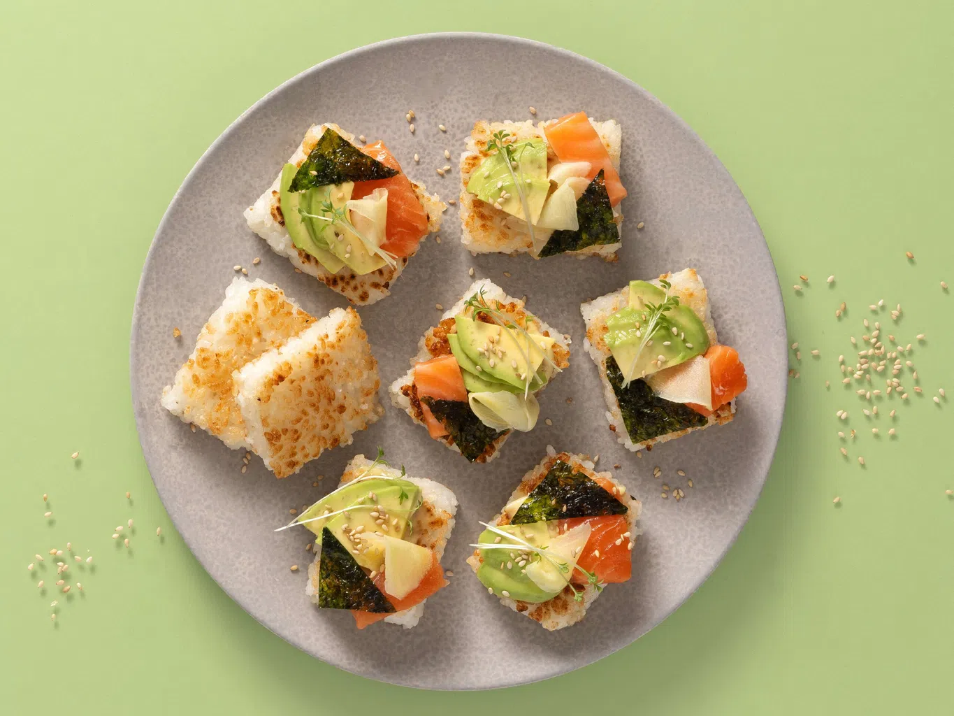 Crispy Rice mit Sushi-Topping