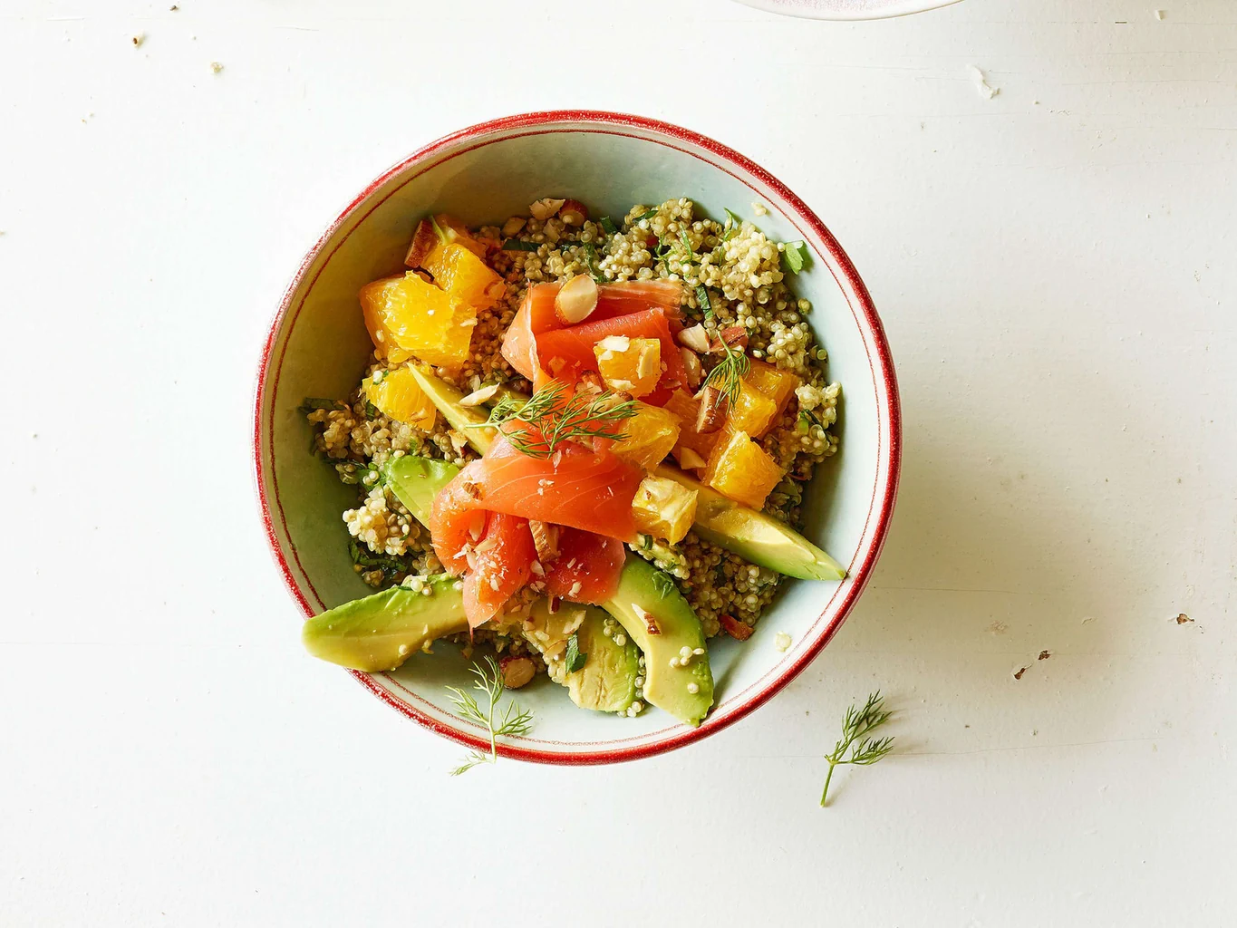 Quinoa avec oranges et saumon fumé
