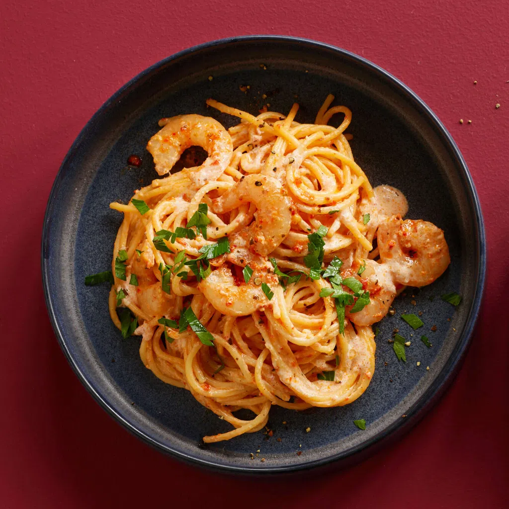Crevetten-Spaghetti mit Mascarpone