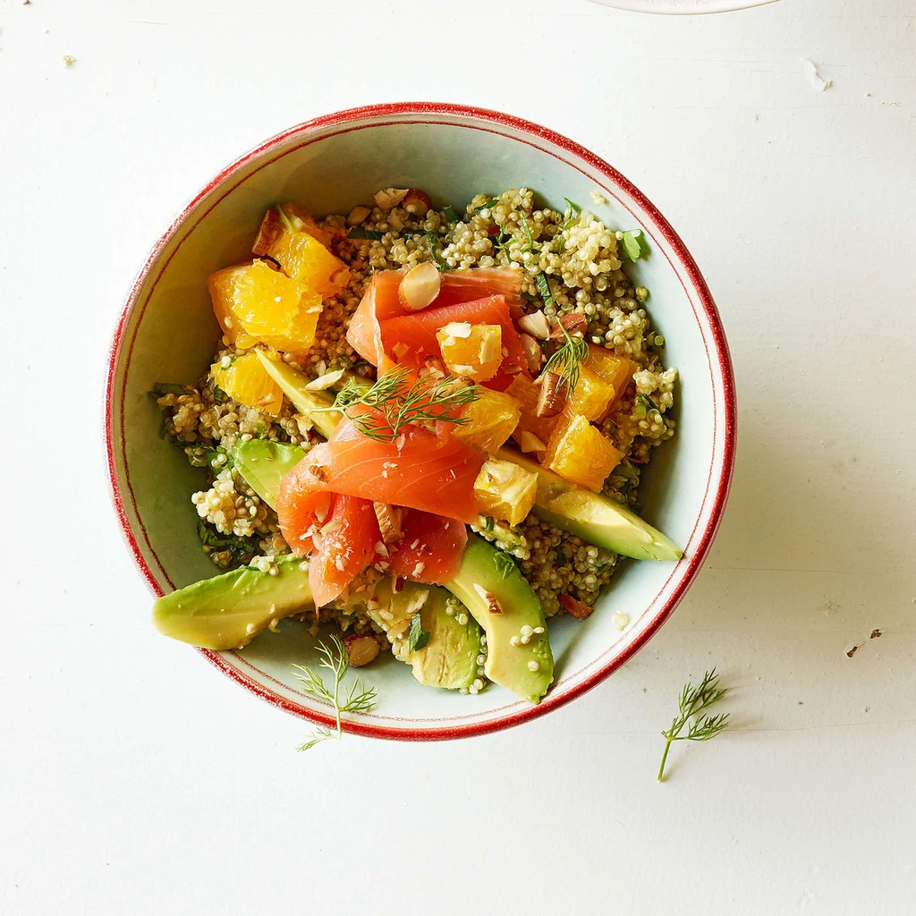 Quinoa avec oranges et saumon fumé