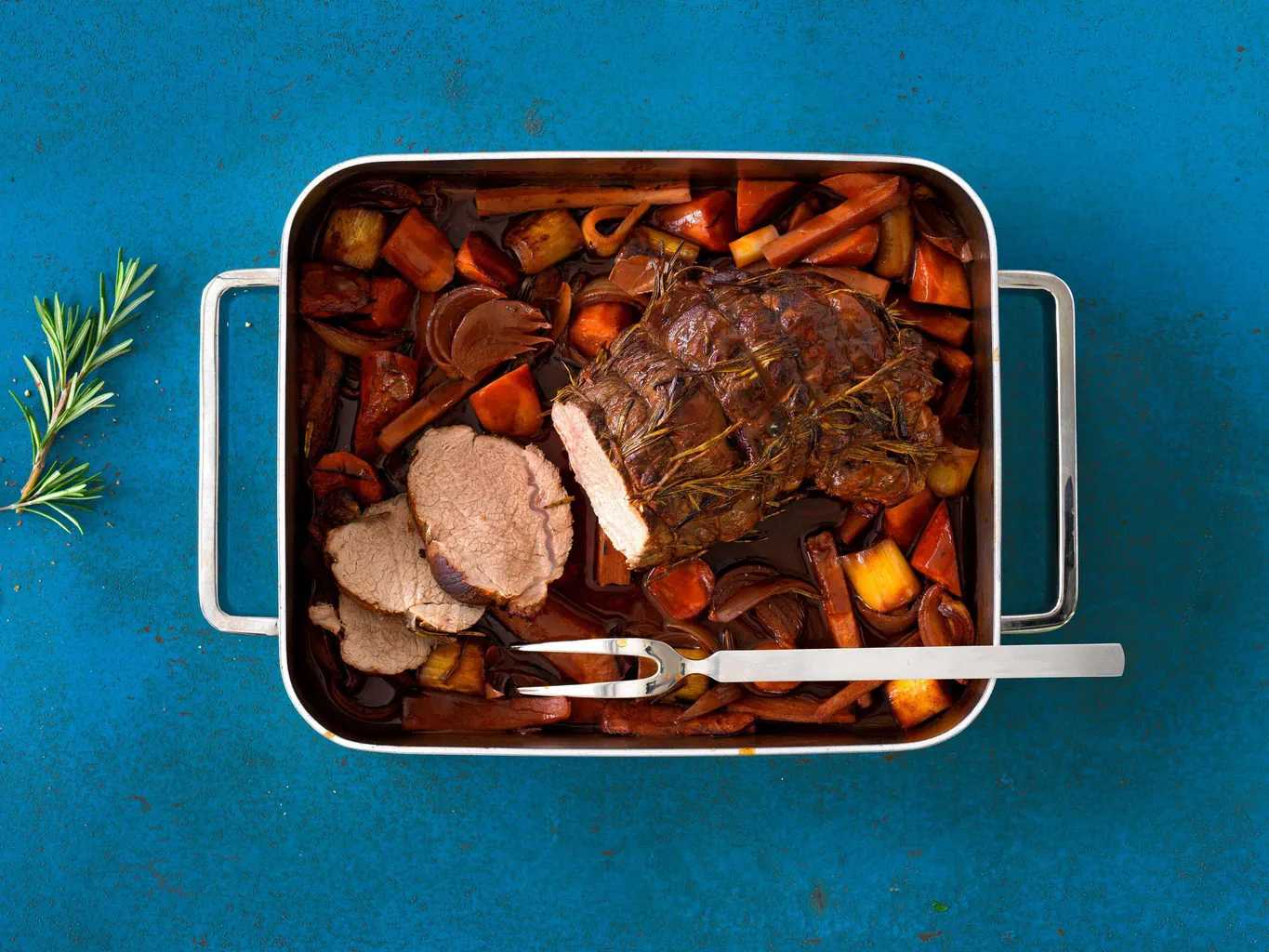 Kalbsbraten mit Wintergemüse