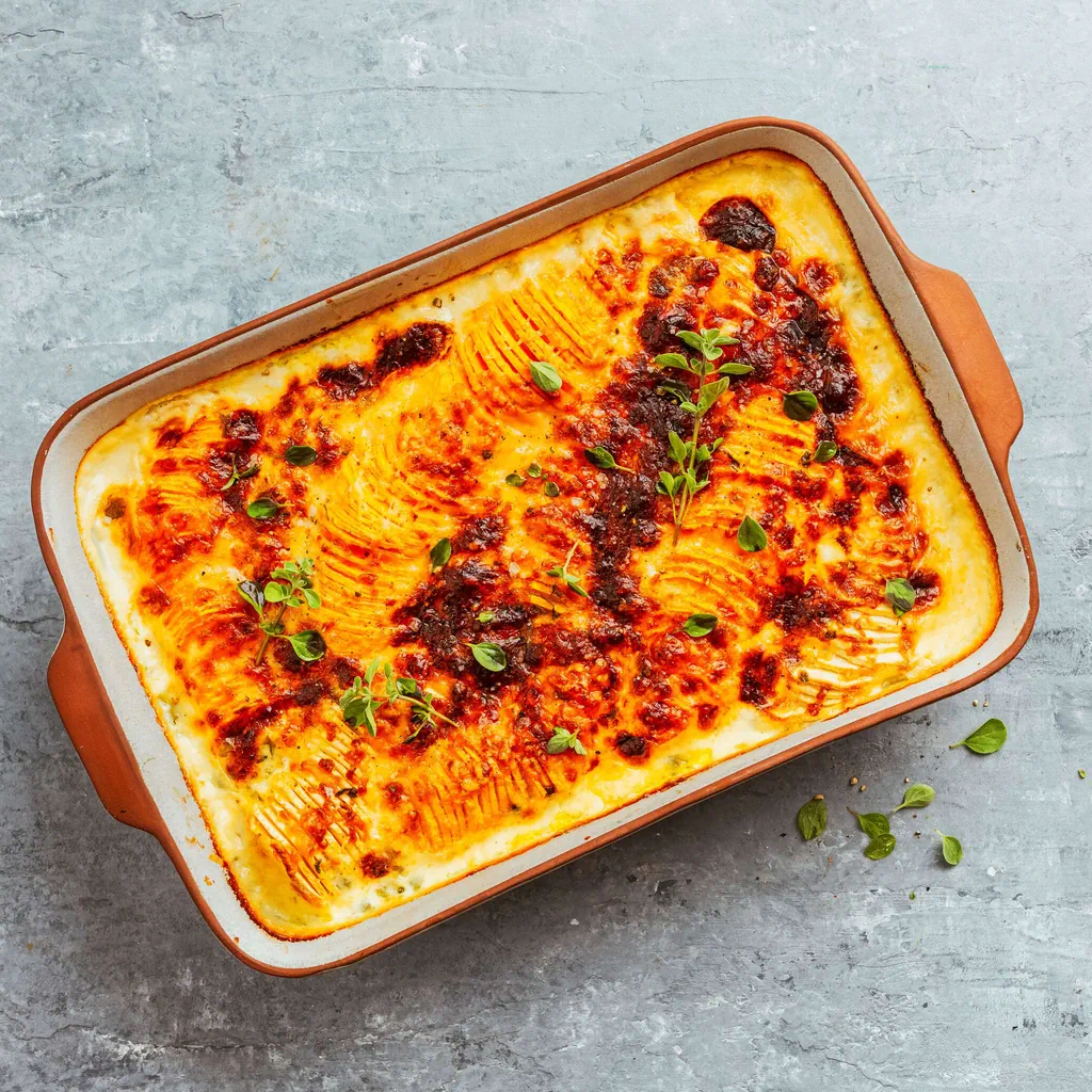 Gratin di patate dolci e carote