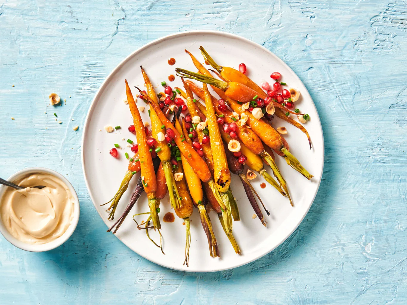 Carottes au four avec mayonnaise au soja