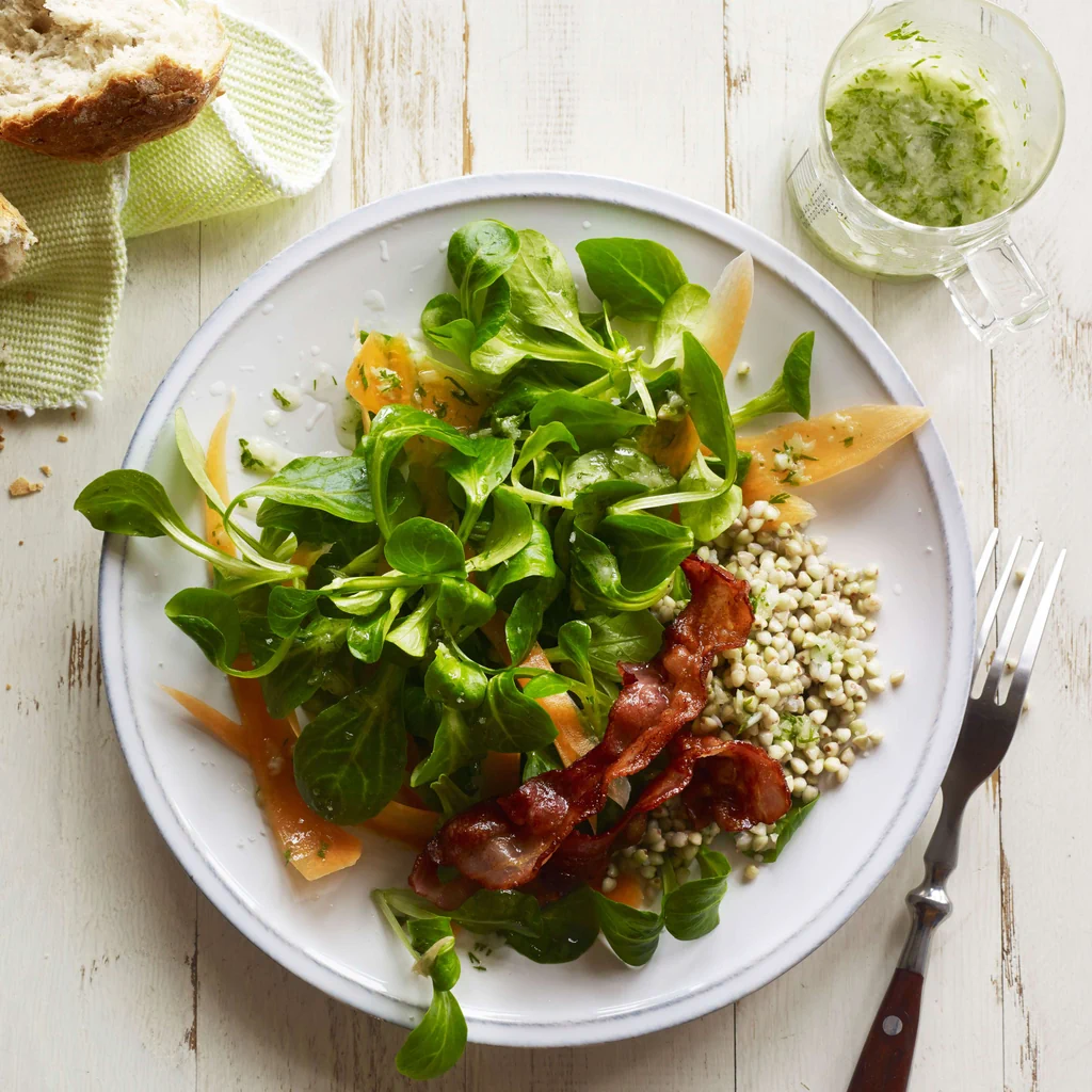 Salade de doucette avec sarrasin